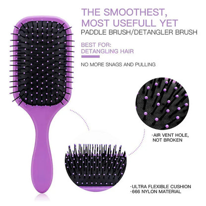 Professional 4-Piece Hair Brush Set for All Hair Types