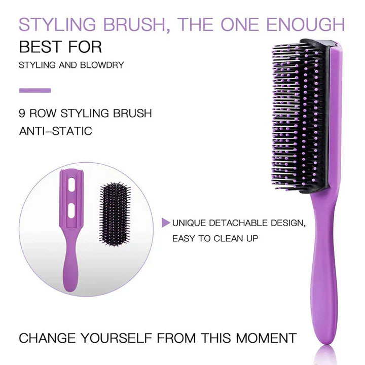 Professional 4-Piece Hair Brush Set for All Hair Types