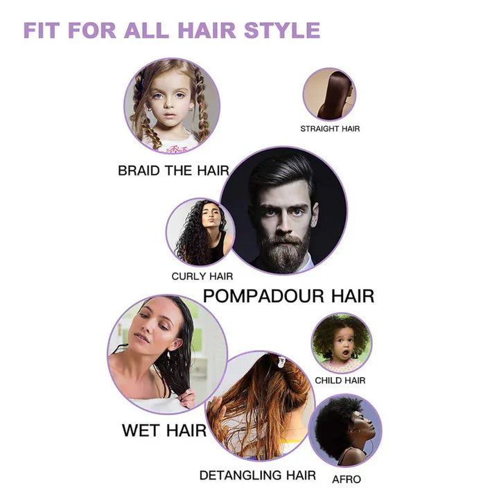 Professional 4-Piece Hair Brush Set for All Hair Types