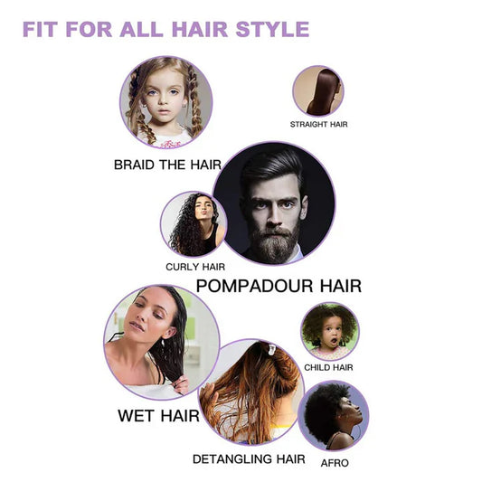 Professional 4-Piece Hair Brush Set for All Hair Types