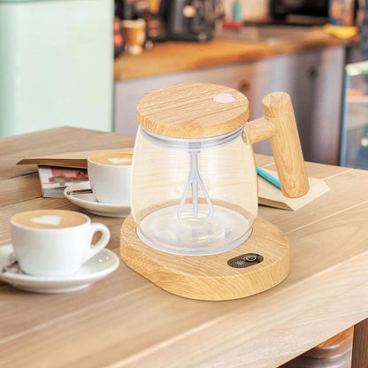 Innovative 2-in-1 Mixer Cup with Wooden Handle