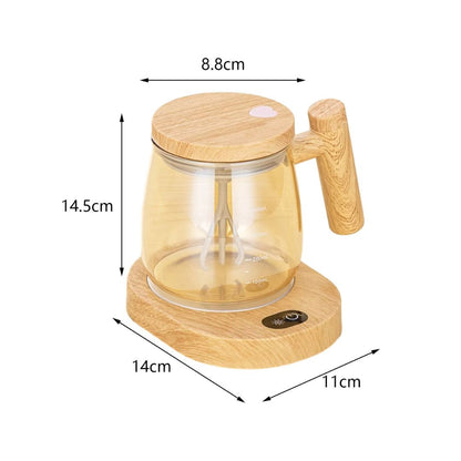 Innovative 2-in-1 Mixer Cup with Wooden Handle