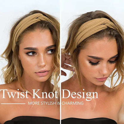 Ribbed Boho Headband with Twist Knot – Stylish & Comfortable