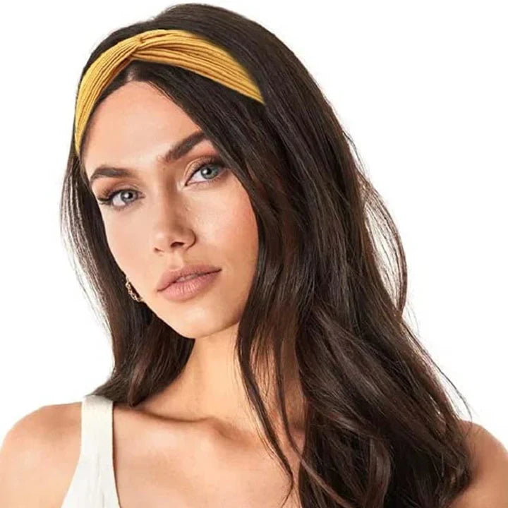 Ribbed Boho Headband with Twist Knot – Stylish & Comfortable
