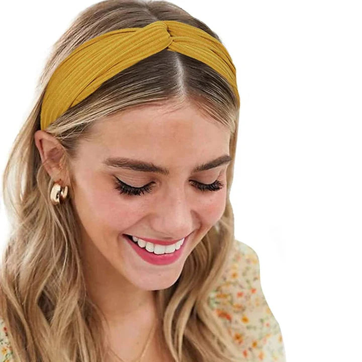 Ribbed Boho Headband with Twist Knot – Stylish & Comfortable