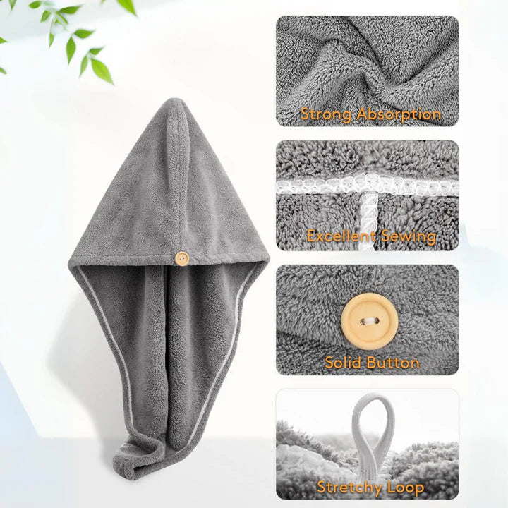Quick-Drying Microfiber Hair Towels | 3-Piece Set