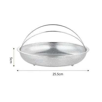 Foldable Stainless Steel Strainer with Draining Bowl – Steamer Basket for the Kitchen