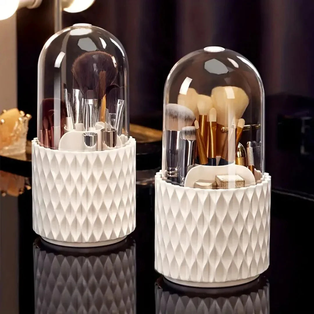 Luxury Makeup Brush Holder with Protective Cover – Elegant Storage for Your Makeup Brushes