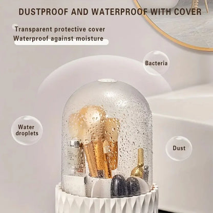 Luxury Makeup Brush Holder with Protective Cover – Elegant Storage for Your Makeup Brushes