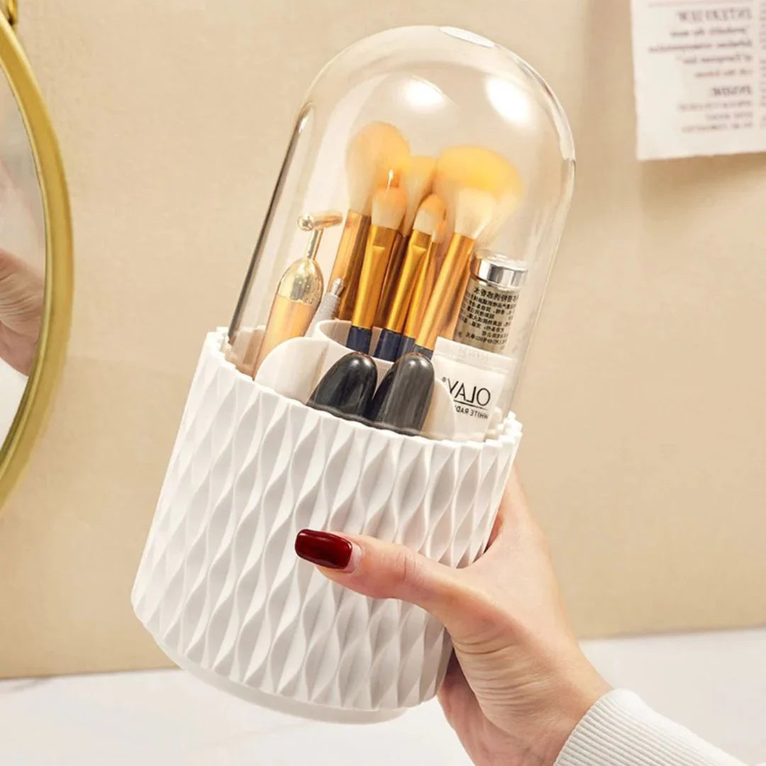 Luxury Makeup Brush Holder with Protective Cover – Elegant Storage for Your Makeup Brushes