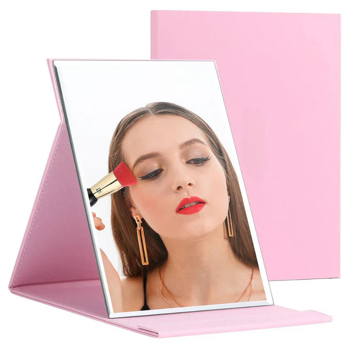 Compact Makeup Mirror with Foldable Stand Base