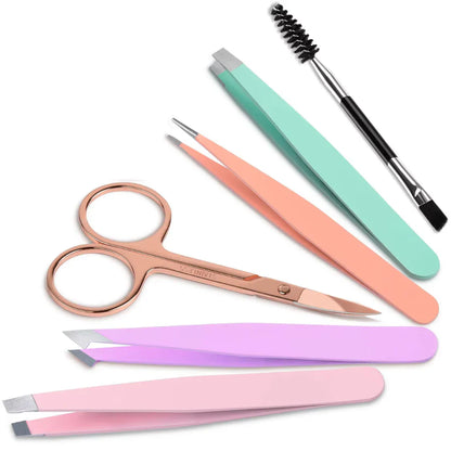 Professional Tweezer Set for Precise Eyebrow Shaping