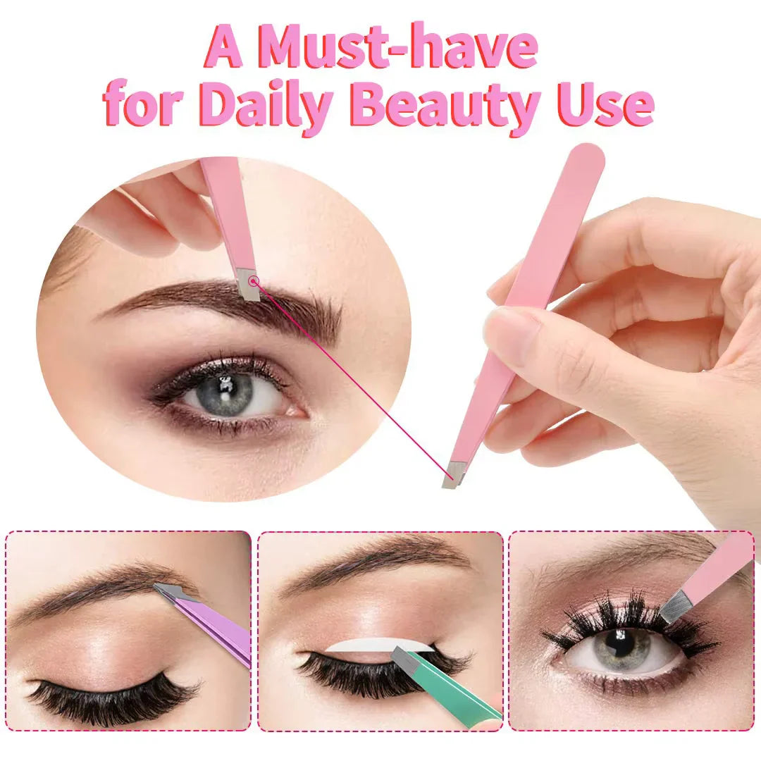 Professional Tweezer Set for Precise Eyebrow Shaping
