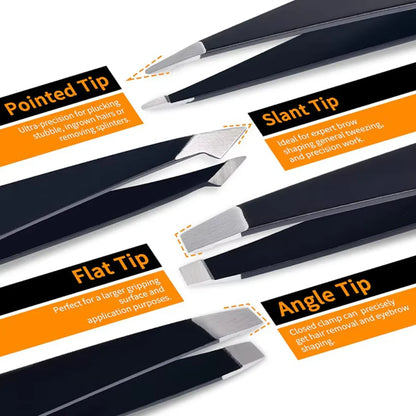 Professional Tweezer Set for Precise Eyebrow Shaping