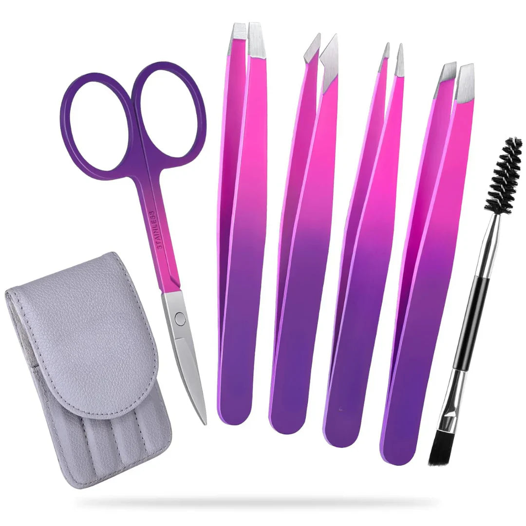 Professional Tweezer Set for Precise Eyebrow Shaping