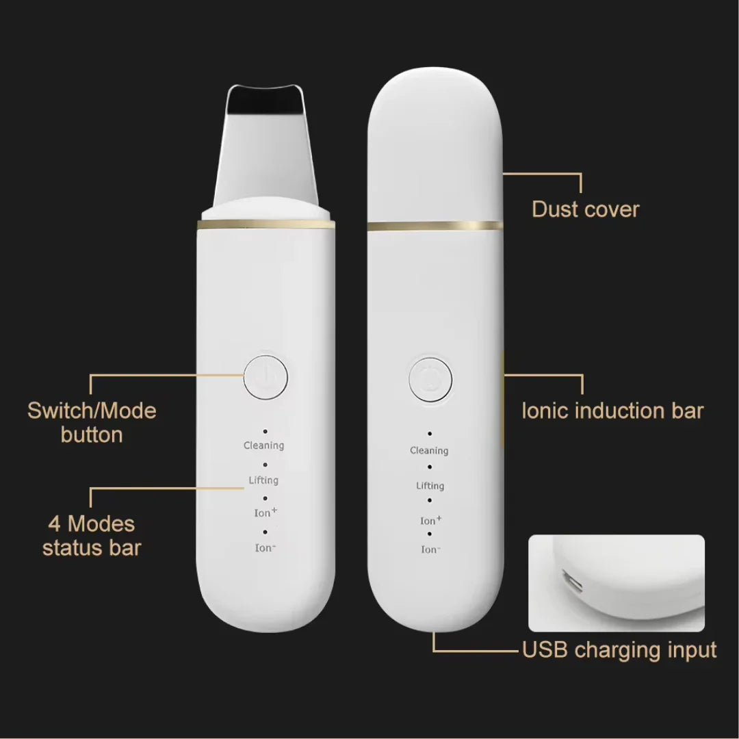 Ultrasonic Skin Scrubber for Deep Cleansing – Pore Cleaner & Facial Peeling with Ion Technology