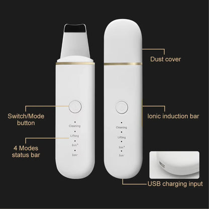 Ultrasonic Skin Scrubber for Deep Cleansing – Pore Cleaner & Facial Peeling with Ion Technology