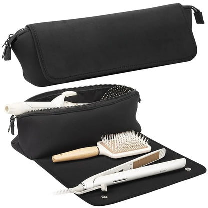 Heat-Resistant 2-in-1 Hair Tool Travel Bag with Practical Heat Mat for On-the-Go