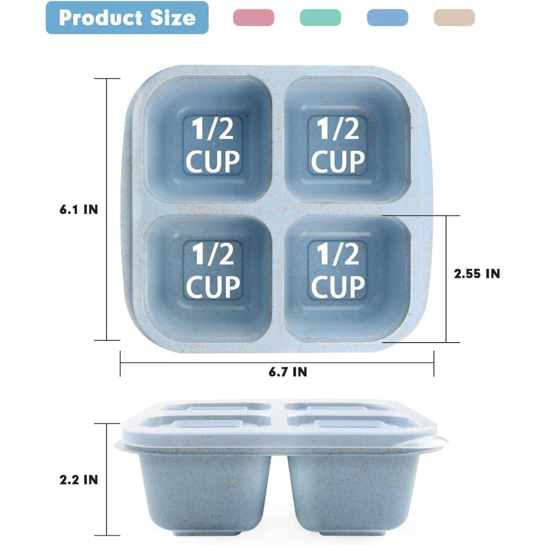 4-Pack Bento Meal Prep Boxes – Sustainable And Practical Storage Containers For Meals And Snacks