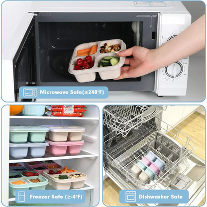 4-Pack Bento Meal Prep Boxes – Sustainable And Practical Storage Containers For Meals And Snacks