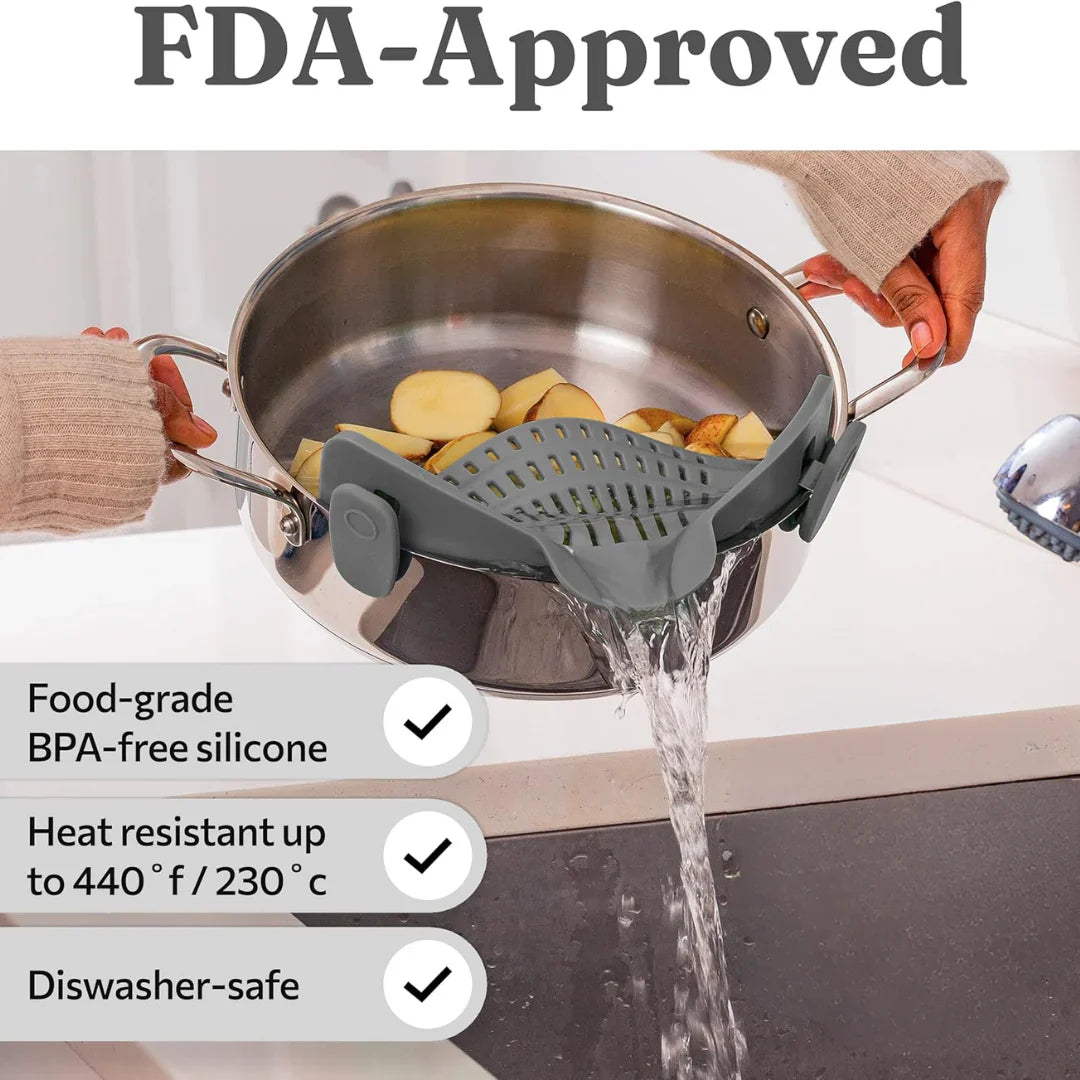 Heat-Resistant Silicone Strainer for Easy Food Draining