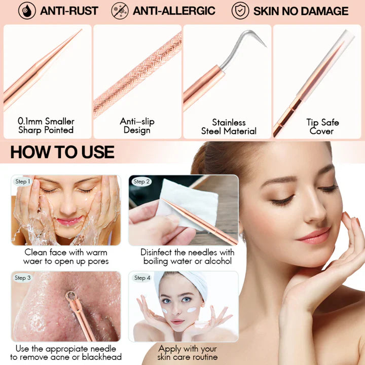 Professional Blackhead and Pimple Removal Set for Clear Skin