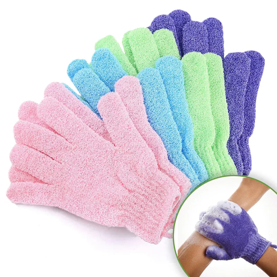 Exfoliating Bath Gloves – Exfoliating Shower Gloves for Smooth Skin in a 2-Pack
