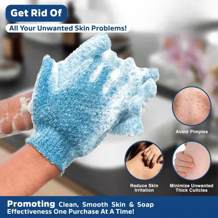 Exfoliating Bath Gloves – Exfoliating Shower Gloves for Smooth Skin in a 2-Pack