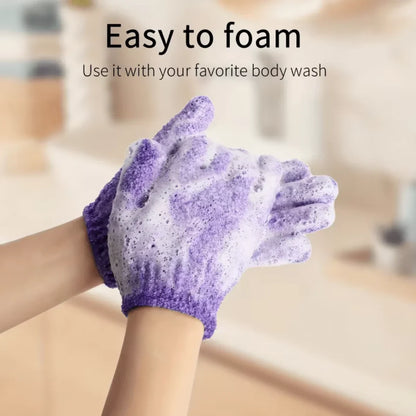 Exfoliating Bath Gloves – Exfoliating Shower Gloves for Smooth Skin in a 2-Pack