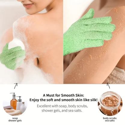 Exfoliating Bath Gloves – Exfoliating Shower Gloves for Smooth Skin in a 2-Pack