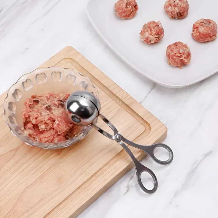 Stainless Steel Turning Tongs for Even Meatballs