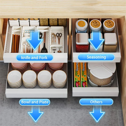 Expandable Drawer Organizer for Kitchen Cabinets – Modern Storage System