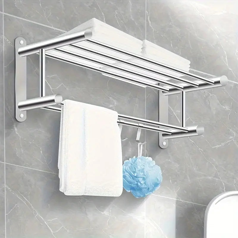 Sturdy Stainless Steel Towel Rack for Bathroom Use