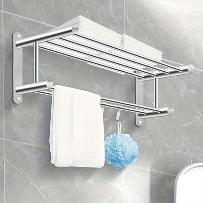 Sturdy Stainless Steel Towel Rack for Bathroom Use