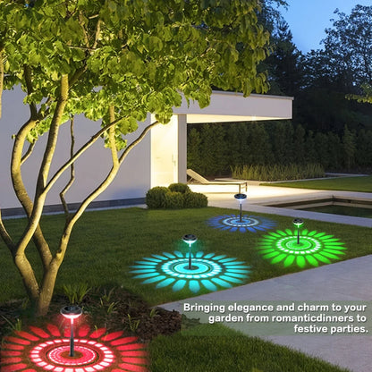Solar Garden Lamp with Color Change – LED Outdoor Lighting with Floral Pattern for Patio and Garden