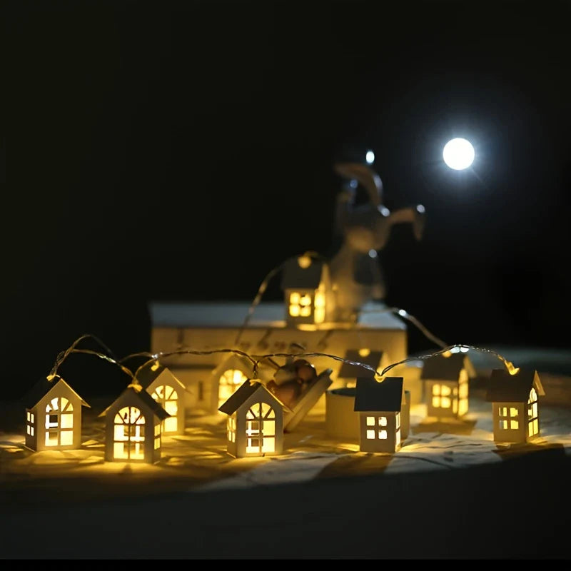 Mini House LED String Lights – Festive Decorative Lighting for Indoor Spaces