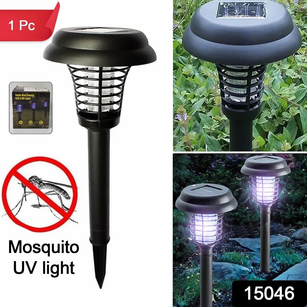 Solar Insect Killer with LED Light – Waterproof Mosquito Trap for the Garden, UV Light Mosquito Repellent Solar Garden Lamp