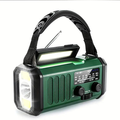 Solar Emergency Radio with Power Bank – Hand Crank Radio and LED Lamp for Outdoors