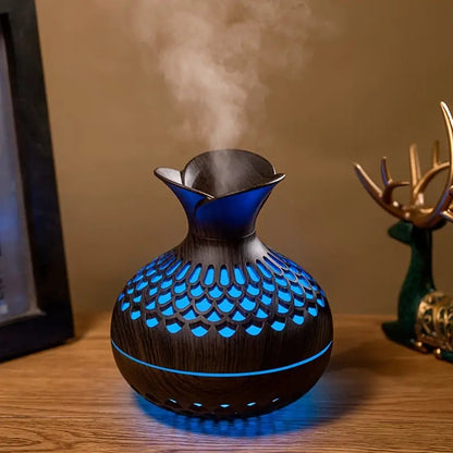 LED Aromatherapy Humidifier – Wood-Style Diffuser for a Relaxing Atmosphere