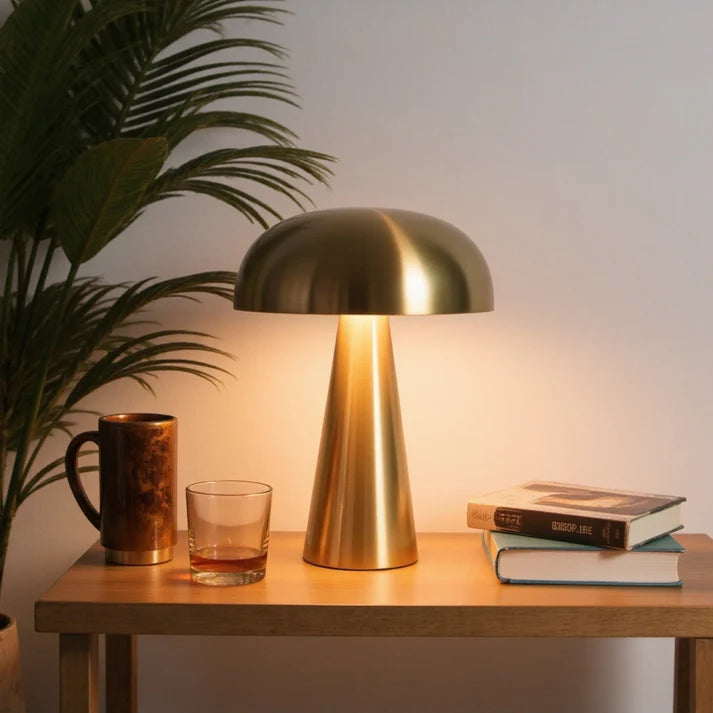 Modern Mushroom-Shaped LED Table Lamp made of Metal