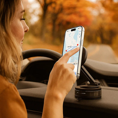Magnetic Suction Cup – Extendable 360° Phone Holder with Vacuum Locking System
