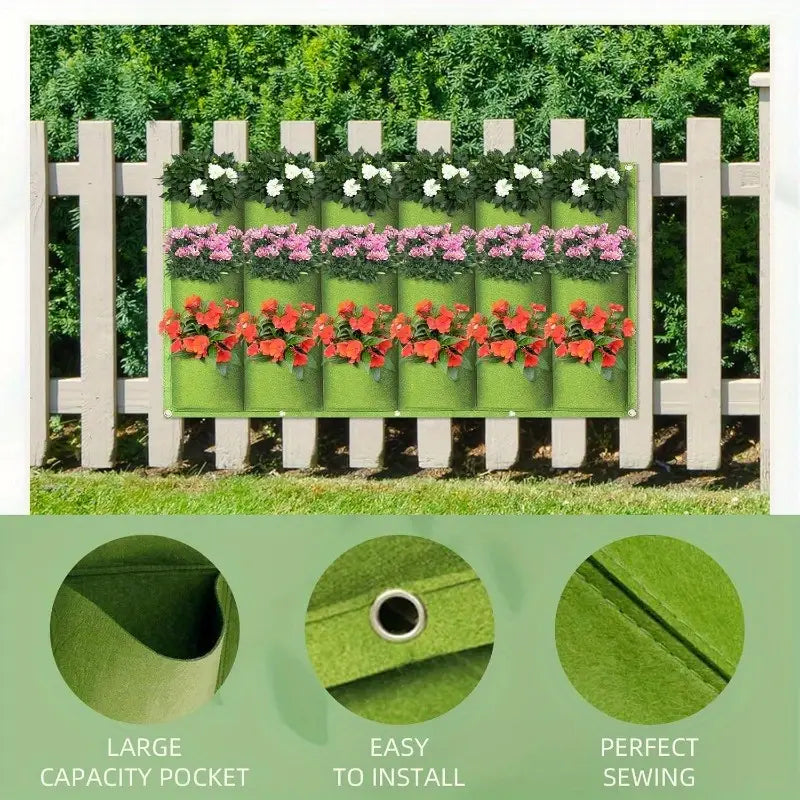 Felt Wall-Mounted Grow Bag – Three-Dimensional Non-Woven Planter Pocket for Vertical Gardens