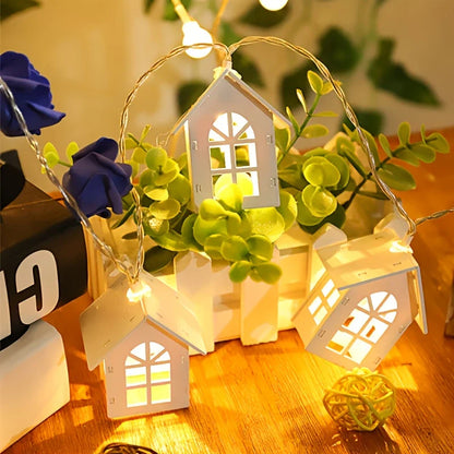 Mini House LED String Lights – Festive Decorative Lighting for Indoor Spaces