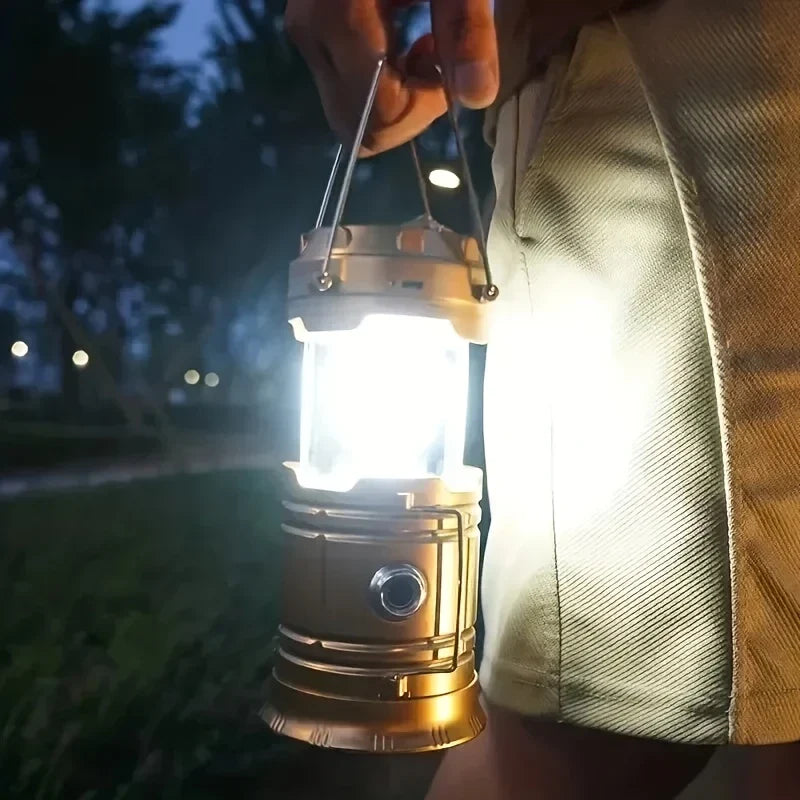 Solar Lamp for Camping with USB Charging – Portable LED Lantern for Outdoor Use and Emergencies