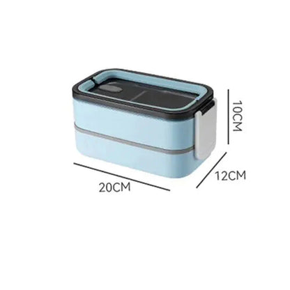 2-Layer Stainless Steel Bento Lunch Box with Locking Lid – Perfect for Meals on the Go