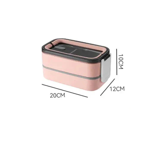 2-Layer Stainless Steel Bento Lunch Box with Locking Lid – Perfect for Meals on the Go