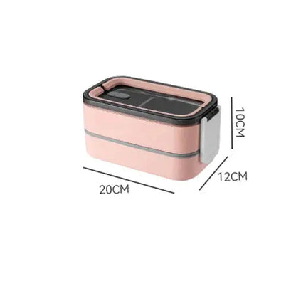 2-Layer Stainless Steel Bento Lunch Box with Locking Lid – Perfect for Meals on the Go