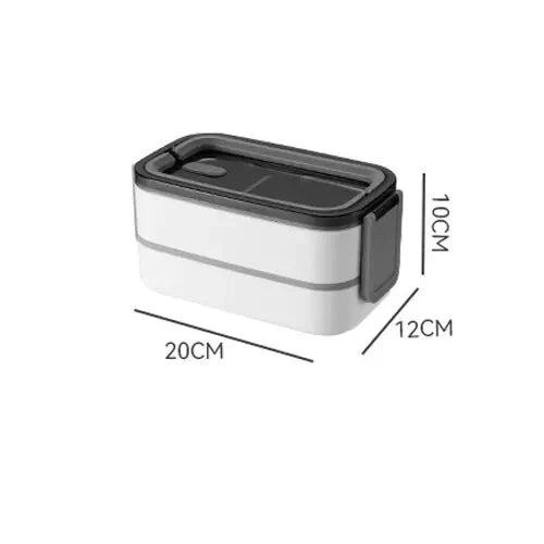 2-Layer Stainless Steel Bento Lunch Box with Locking Lid – Perfect for Meals on the Go