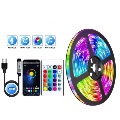Color-Changing LED Strip with USB Connection for Ambient Lighting