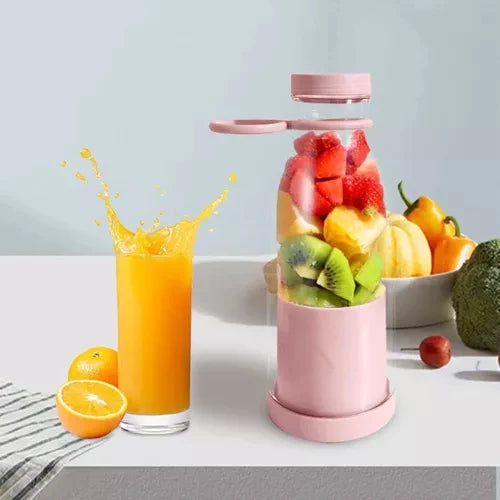 Portable Smoothie Blender with Fruit Container and Drinking Lid for On the Go